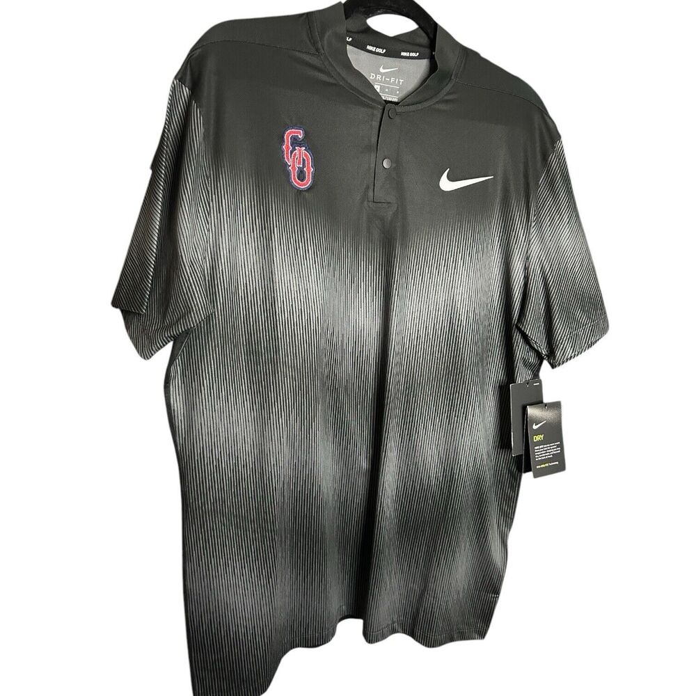NIKE Dri Fit Tiger Woods Collection GO Black Gray Polo Men's NEW Size Medium